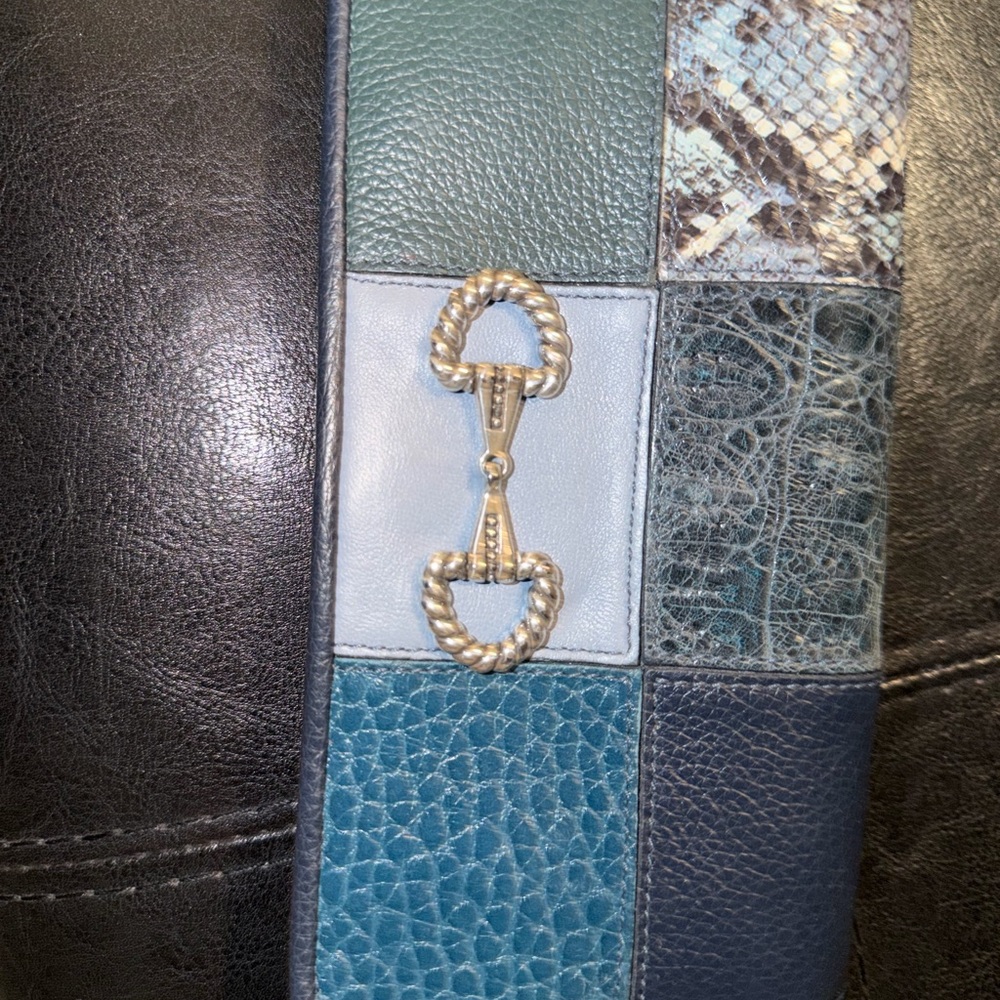 Brighton Patchwork Leather Wallet With Silver Det… - image 1